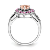 Sterling Silver Rhodium Morganite Heart Ring